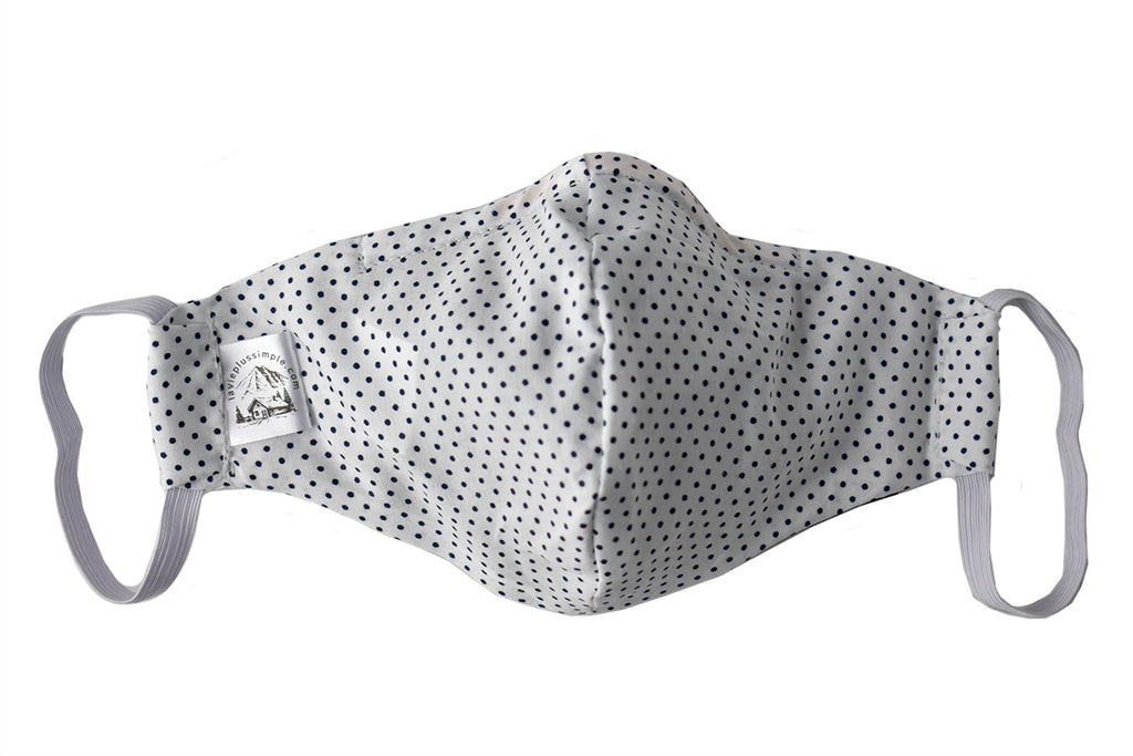 White Polka Dot Facemask - Medium